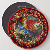 Angel Gathering Flowers Red Floral Crown Kerstmis Ronde Button 6,0 Cm (Voorkant /achterkant)