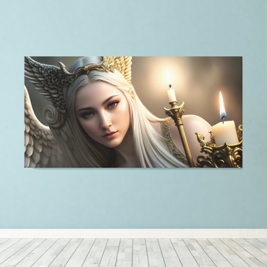 Angel Gazing Canvas Afdruk (Insitu (Houten vloer))