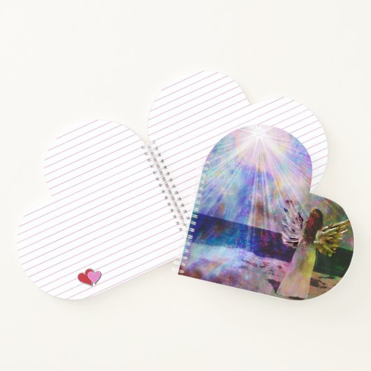 Angel Gazing Heavenly Heart Shape Journal Notitieb Notitieboek (Binnen)