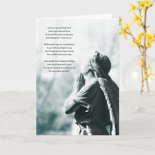 angel gebed sympathie kaart (Gele Bloem)