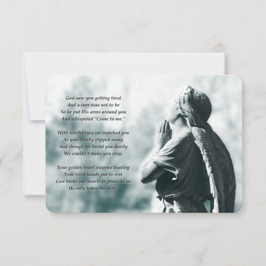 angel gebeddenherdenkingsdiensten kaart (Voorkant)