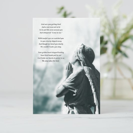 angel gebeddenherdenkingsdiensten kaart (Staand voorkant)