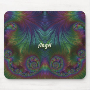ANGEL ~ Geel Aqua en blauw ontwerp Muismat