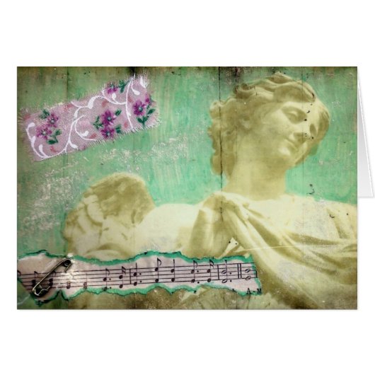 Angel Gemengde Media Collage Lichte Groene Achterg (Voorkant Horizontaal)