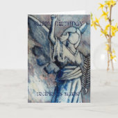 Angel Gepersonaliseerde Happy Birthday Art Kaart (Gele Bloem)