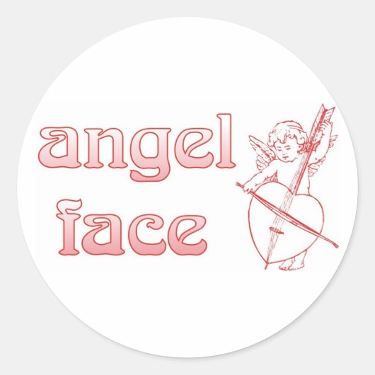 Angel-gezicht Ronde Sticker (Voorkant)