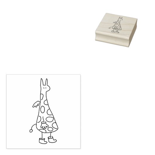 Angel Giraffe Doodle Rubberstempel (Gestempeld)
