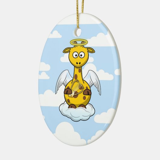 Angel-Giraffe in Clouds Keramisch Ornament (Links)