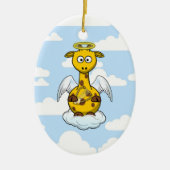 Angel-Giraffe in Clouds Keramisch Ornament (Voorkant)