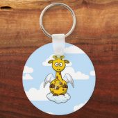 Angel-Giraffe in Clouds Sleutelhanger (Voorkant)