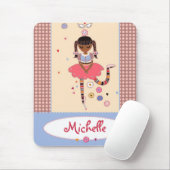 Angel Girl (Afro) Aangepaste naam Mousepad Muismat (Met muis)