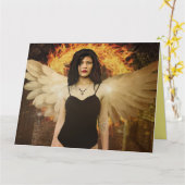  ANGEL GIRL ART FANTASY BIRTHDAY-KAARTEN KAART (Gele Bloem)