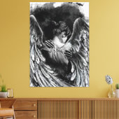 Angel Girl Canvas Afdrukken - zwart en wit schilde (Insitu (Woonkamer))
