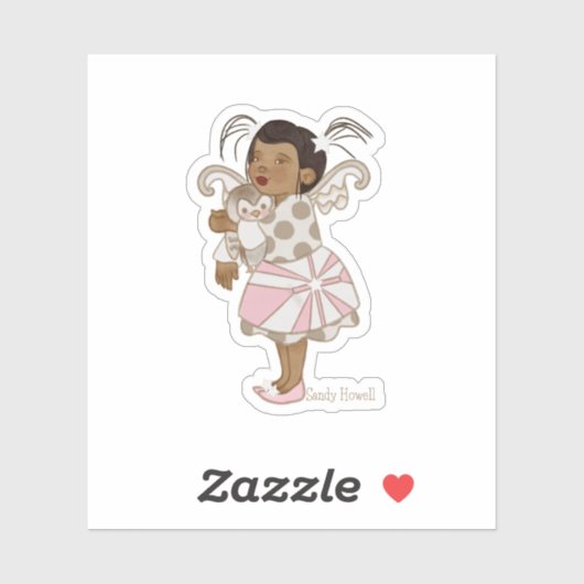 Angel Girl en Uil Sticker (Vel)