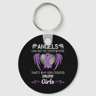 Angel Girl - Epilepsie Bewustzijn Supporter Ribbon Sleutelhanger