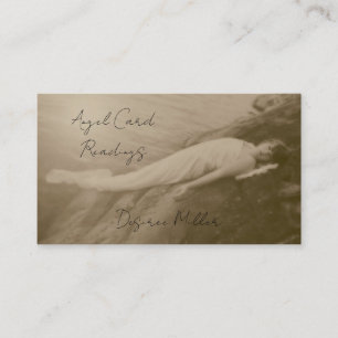 Angel Girl Sepia Angel Kaart Reading Visitekaartje