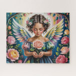 Angel Girl With Flowers Legpuzzel<br><div class="desc">Angel Girl With Flowers
illustration
colorful
customizable</div>