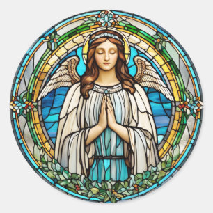 Angel Glas in lood Ronde Sticker