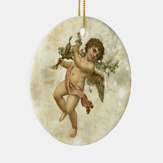Angel Glittering Gold V1 ID136 Keramisch Ornament (Rechts)