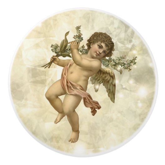 Angel Glittering Gold V1 ID136 Keramische Knop (Voorkant)