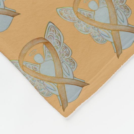 Angel Gold Awareness Ribbon Soft Blankets Fleece Deken (Hoek)