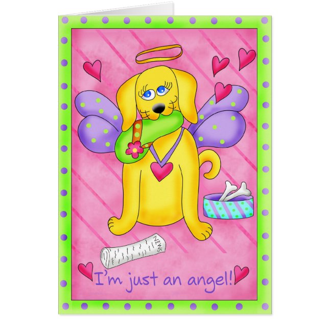 Angel Golden Yellow Dog met scheen (Voorkant)