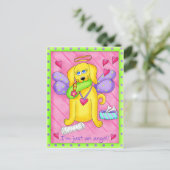 Angel Golden Yellow Dog met scheen Briefkaart (Staand voorkant)
