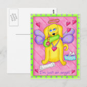 Angel Golden Yellow Dog met scheen Briefkaart (Voorkant / Achterkant)