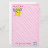 Angel Golden Yellow Dog met scheen Briefpapier (Voorkant / Achterkant)