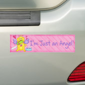 Angel Golden Yellow Dog met scheen Bumpersticker (Op auto)