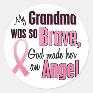 Angel GRANDMA Breast Cancer T-Shirts & Apparel Ronde Sticker
