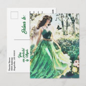 Angel Green Healing Natuur Waterverf Art Note Briefkaart (Voorkant / Achterkant)