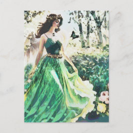 Angel Green Healing Natuur Waterverf Art Note Briefkaart