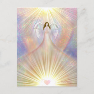 Angel Guardian Bidden Wings Waterverf Spiritueel Briefkaart