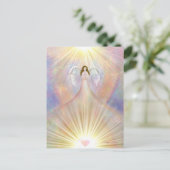 Angel Guardian Bidden Wings Waterverf Spiritueel Briefkaart (Staand voorkant)
