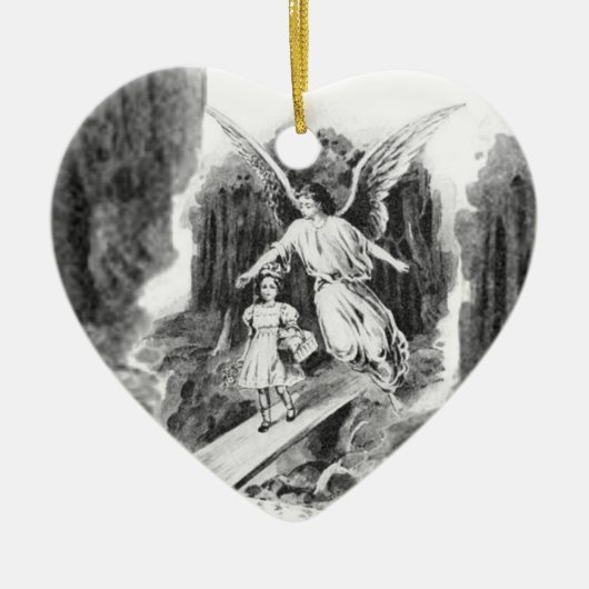 Angel Guarding A Girl Child Keramisch Ornament (Voorkant)