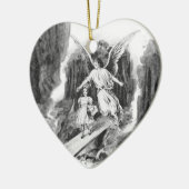 Angel Guarding A Girl Child Keramisch Ornament (Links)