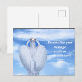 Angel Halo & Wings gepersonaliseerd Aankondigingskaart (Voorkant / Achterkant)