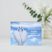 Angel Halo & Wings gepersonaliseerd Aankondigingskaart (Staand voorkant)