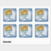 Angel Hangt de Sterren Vierkante Sticker (Vel)