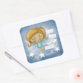Angel Hangt de Sterren Vierkante Sticker (Envelop)