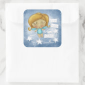 Angel Hangt de Sterren Vierkante Sticker (Tas)