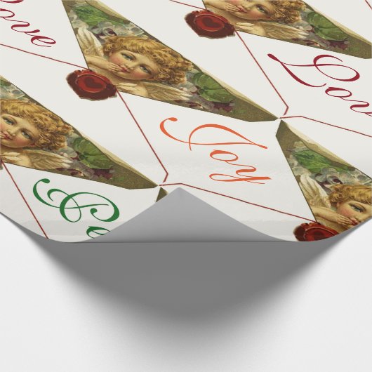ANGEL HART RODE WAX SEAL Love Peace Joy Cadeaupapier (Hoek)