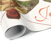 ANGEL HART RODE WAX SEAL Love Peace Joy Cadeaupapier (Rol Hoek)