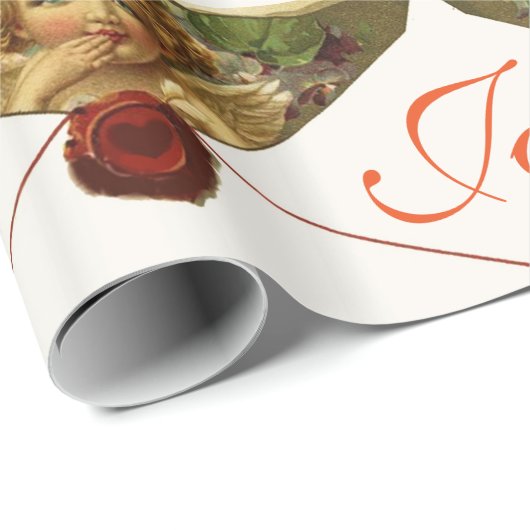 ANGEL HART RODE WAX SEAL Love Peace Joy Cadeaupapier (Rol Hoek)