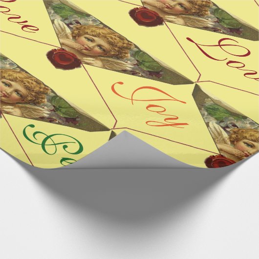 ANGEL HART RODE WAX SEAL Love Peace Joy Cadeaupapier (Hoek)