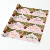 ANGEL HART RODE WAX SEAL Love Peace Joy Cadeaupapier (Uitgerold)