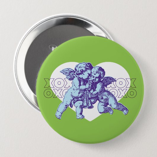 Angel Heart Button Blue/Paars/Green (Voorkant /achterkant)