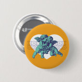 Angel Heart Button Green/Oranje (Voorkant /achterkant)