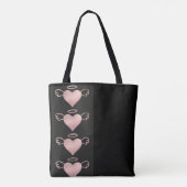 Angel Heart Canvas tas Black en Pink (Achterkant)